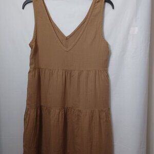 QUINCE 100% ORGANIC COTTON GAUZE TIERED MAXI DRESS